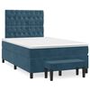 vidaXL Box spring postel s matrac&iacute; tmavě modr&aacute; 120 x 200 cm samet