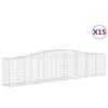 vidaXL Klenut&eacute; gabionov&eacute; ko&scaron;e 15ks 400x50x80/100 cm pozinkovan&eacute; železo