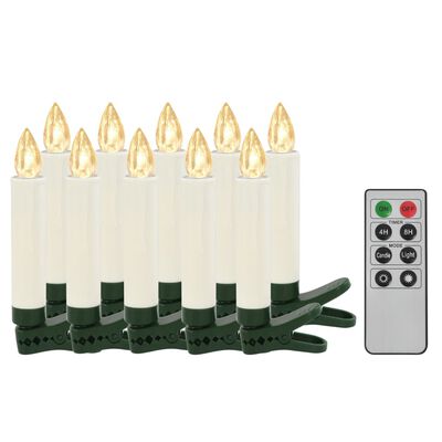 vidaXL Bezdrátové LED svíčky s dálkovým ovládáním 10 ks teplé bílé