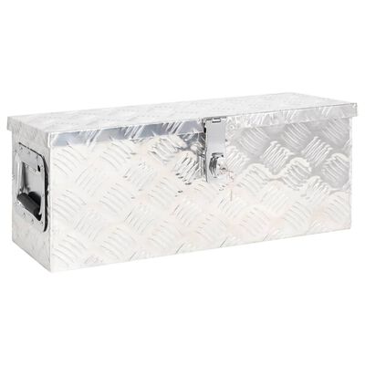 vidaXL Úložný box stříbrný 60 x 23,5 x 23 cm hliník