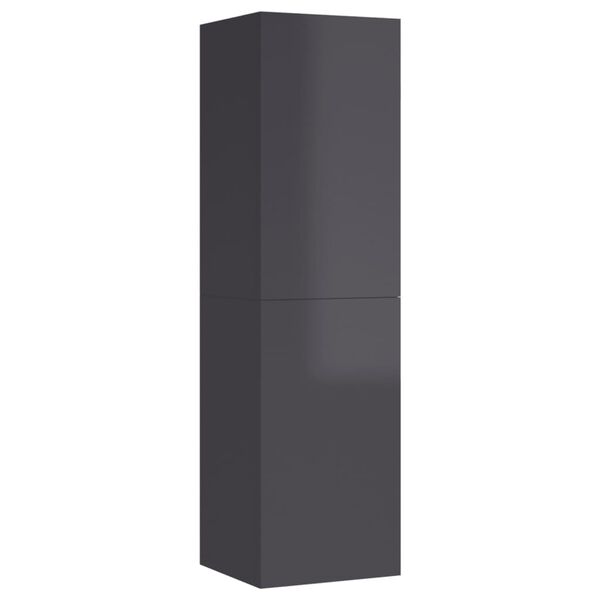 vidaXL TV skř&iacute;ňky 2 ks &scaron;ed&eacute; vysok&yacute; lesk 30,5x30x110cm kompozitn&iacute; dřevo