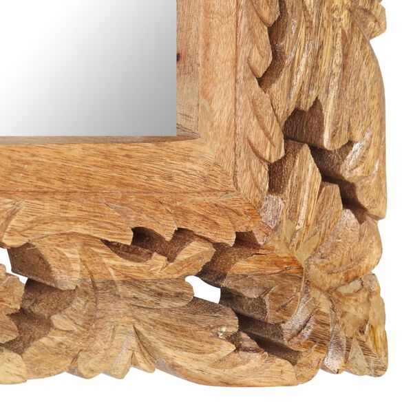 vidaXL Ručně vyřezávané zrcadlo hnědé 80 x 50 cm masivní mangovník