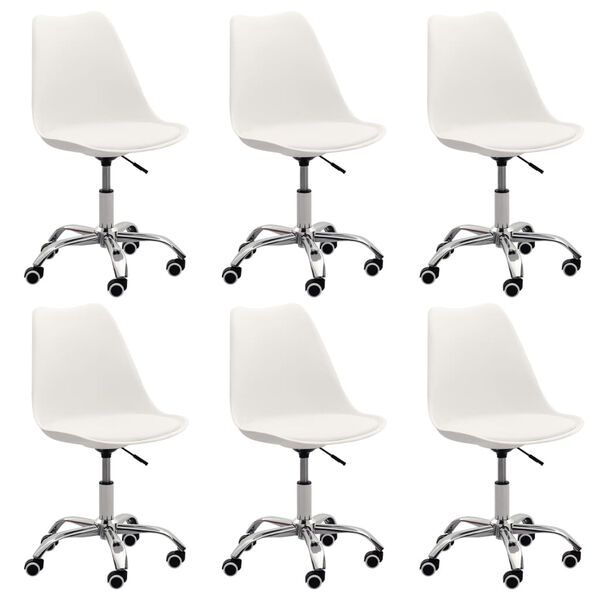 vidaXL J&iacute;deln&iacute; židle 6 ks b&iacute;l&eacute; uměl&aacute; kůže