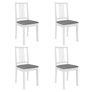 vidaXL J&iacute;deln&iacute; židle s podu&scaron;kami 4 ks b&iacute;l&eacute; masivn&iacute; dřevo