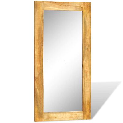 Obdélníkové nástěnné zrcadlo s rámem z masivního dřeva 120 x 60 cm