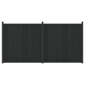vidaXL Plotov&yacute; panel 2 pcs WPC a hlin&iacute;k Čern&aacute;