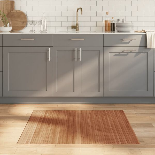 vidaXL Koberec obd&eacute;ln&iacute;kov&yacute; hněd&yacute; 80 x 100 cm bambus