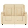 vidaXL 2místné masážní polohovací křeslo držáky nápojů krémové textil