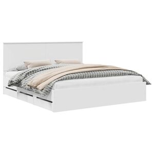 vidaXL R&aacute;m postele se z&aacute;suvkou B&iacute;l&aacute; 180 x 200 cm Inžen&yacute;rsk&eacute; dřevo