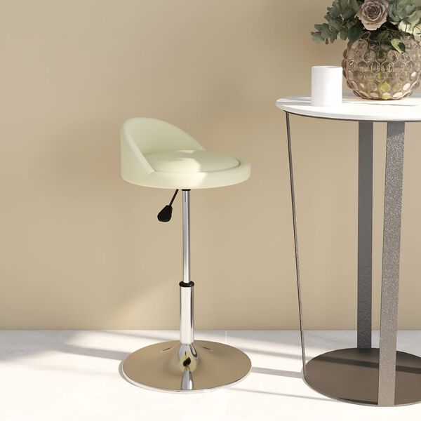 vidaXL Otočn&aacute; j&iacute;deln&iacute; židle kr&eacute;mov&aacute; uměl&aacute; kůže