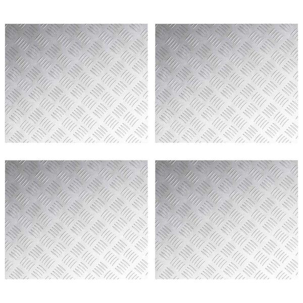 vidaXL Schodov&eacute; n&aacute;&scaron;lapy Obd&eacute;ln&iacute;kov&yacute; 4 pcs Stř&iacute;brn&aacute; 60 x 50 cm Hlin&iacute;k