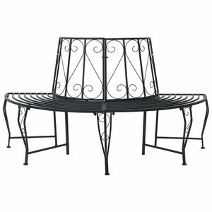 vidaXL Stromov&aacute; lavička 4 -m&iacute;stn&aacute; 160 x 80 x 89 cm steel Čern&aacute;