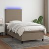 vidaXL Box spring postel s matrac&iacute; a LED taupe 90x200 cm textil