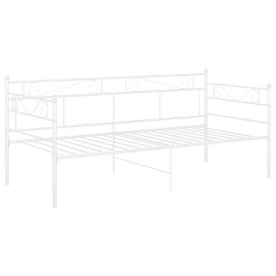 vidaXL Rám postele/pohovky bílý kovový 90 x 200 cm