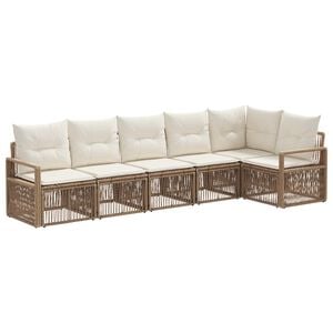 vidaXL Sada zahradn&iacute;ch pohovek 6 pcs B&eacute;žov&aacute; polyratan