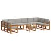 vidaXL Venkovn&iacute; pohovkov&aacute; souprava 11 pcs Př&iacute;rodn&iacute; a světle &scaron;ed&aacute;