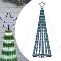 vidaXL Vánoční stromek kužel 275 modrých LED diod 180 cm