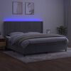 vidaXL Box spring postel s matrac&iacute; a LED světle &scaron;ed&aacute; 200x200 cm samet