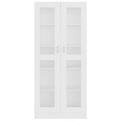 vidaXL Prosklená skříň bílá 82,5 x 30,5 x 185,5 cm dřevotříska