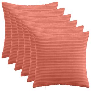 vidaXL Povlak na pol&scaron;t&aacute;ř 6 pcs HEERLEN Červen&aacute; oranžov&aacute; 30 x 30 cm