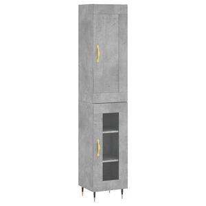 vidaXL Skř&iacute;ň highboard betonově &scaron;ed&aacute; 34,5x34x180 cm kompozitn&iacute; dřevo