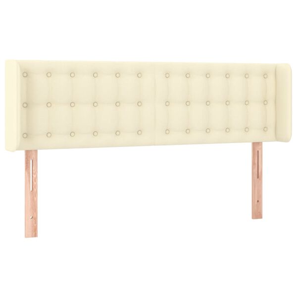 vidaXL Čelo postele typu u&scaron;&aacute;k kr&eacute;mov&eacute; 147 x 16 x 78/88 cm uměl&aacute; kůže