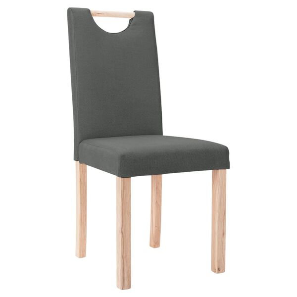 vidaXL J&iacute;deln&iacute; židle 2 ks tmavě &scaron;ed&eacute; textil