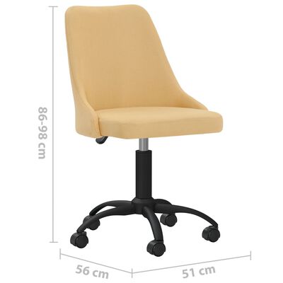 vidaXL Otočné jídelní židle 6 ks žluté textil