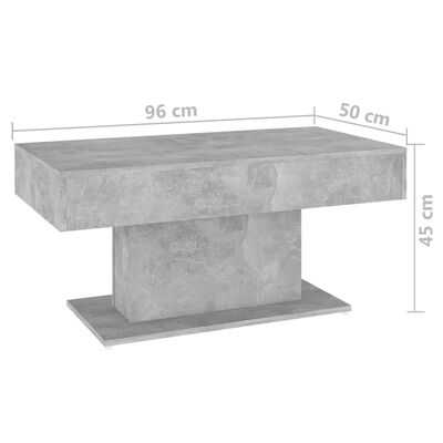 vidaXL Konferenční stolek betonově šedý 96 x 50 x 45 cm dřevotříska