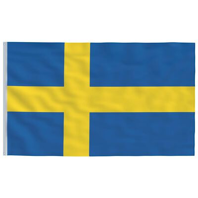 vidaXL Vlajka Švédska a stožár 6,23 m hliník