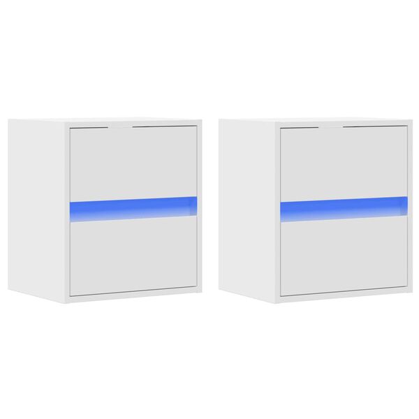 vidaXL Nástěnné TV skříňky s LED osvětlením 2 ks bílé 41 x 31 x 45 cm