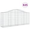 vidaXL Klenut&eacute; gabionov&eacute; ko&scaron;e 25ks 200x30x80/100 cm pozinkovan&eacute; železo