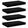 vidaXL Plovouc&iacute; n&aacute;stěnn&eacute; police 4 ks leskl&eacute; čern&eacute; 40 x 23,5 x 3,8 cm MDF