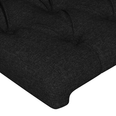 vidaXL Čelo postele s LED černé 203 x 16 x 118/128 cm textil
