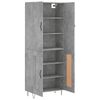 vidaXL Skř&iacute;ň highboard betonově &scaron;ed&aacute; 69,5x34x180 cm kompozitn&iacute; dřevo