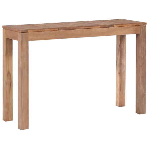 vidaXL Konzolov&yacute; stolek masivn&iacute; teak s př&iacute;rodn&iacute;m povrchem 110x35x76 cm