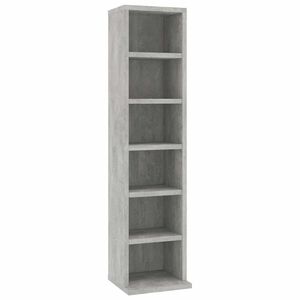 vidaXL Skř&iacute;ňka na CD betonově &scaron;ed&aacute; 21 x 20 x 88 cm kompozitn&iacute; dřevo