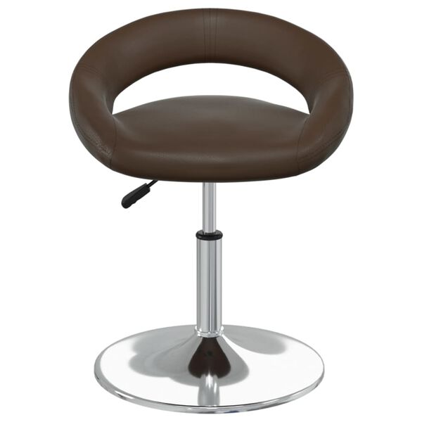 vidaXL Otočn&eacute; j&iacute;deln&iacute; židle 2 ks hněd&eacute; uměl&aacute; kůže