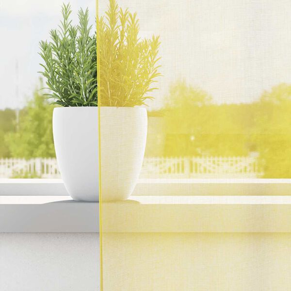 vidaXL Vo&aacute;lov&eacute; z&aacute;clony s průchodkami 2 ks Žlut&aacute;