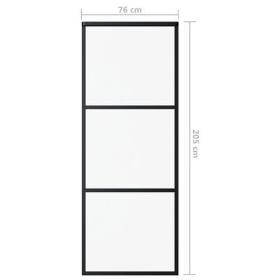 vidaXL Posuvné dveře s kováním ESG sklo a hliník 76 x 205 cm