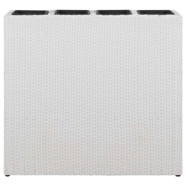 vidaXL Zahradní vyvýšený záhon se 4 květináči 2 ks polyratan bílý