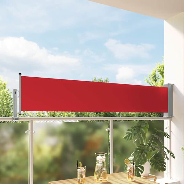 vidaXL Zatahovac&iacute; bočn&iacute; mark&yacute;za / z&aacute;stěna na terasu 60x300 cm červen&aacute;