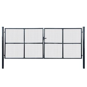 vidaXL Pletiv&aacute; zahradn&iacute; branka pozinkovan&aacute; ocel 400 x 150 cm &scaron;ed&aacute;