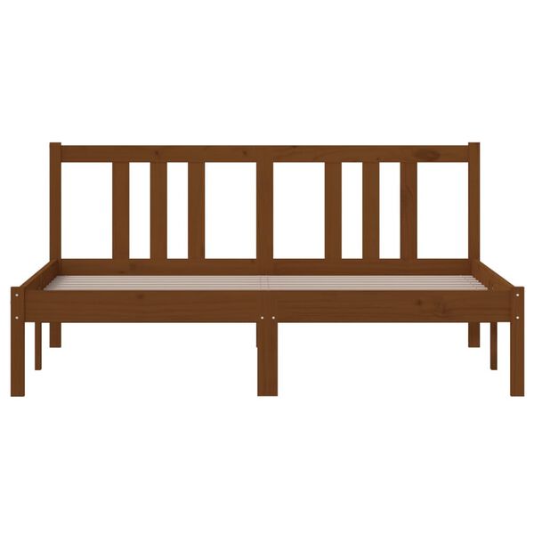 vidaXL R&aacute;m postele medově hněd&yacute; masivn&iacute; dřevo 140 x 190 cm