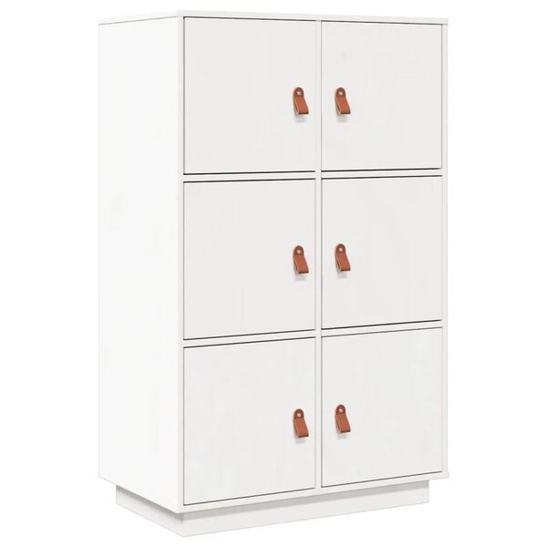 vidaXL Skříň highboard bílá 67 x 40 x 108,5 cm masivní borové dřevo