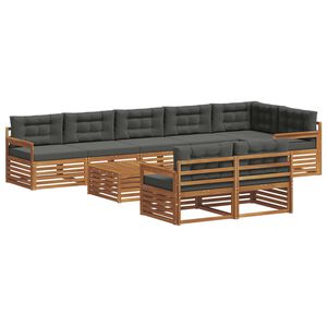 vidaXL Venkovn&iacute; pohovkov&aacute; souprava 9 pcs Přirozen&aacute; a Anthracitov&aacute;