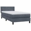 vidaXL Box spring postel s matrac&iacute; tmavě &scaron;ed&aacute; 90x220 cm samet
