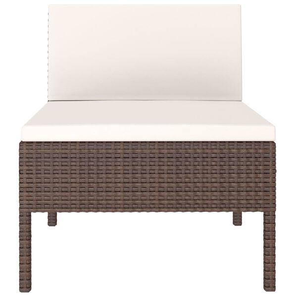 vidaXL Zahradní křesla 3 ks s poduškami polyratan hnědá