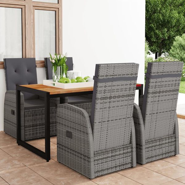 vidaXL 5d&iacute;ln&yacute; zahradn&iacute; j&iacute;deln&iacute; set &scaron;ed&yacute;