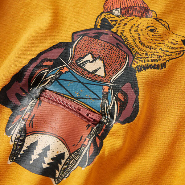 Dětsk&eacute; tričko s dlouh&yacute;m ruk&aacute;vem okrov&eacute; 104